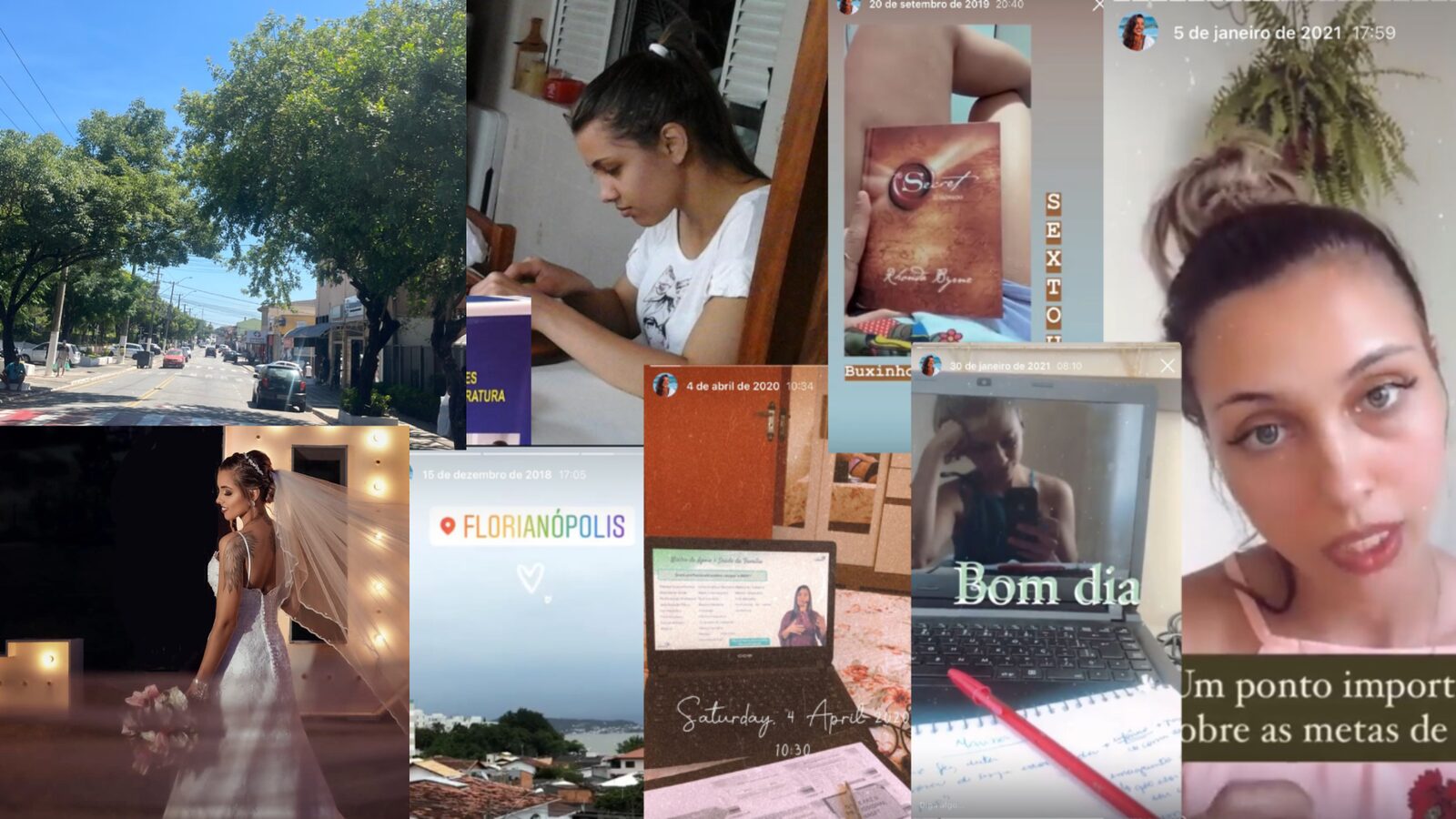 Linha do tempo de Ellen: dos primeiros livros de desenvolvimento pessoal ao sonho de Florianópolis