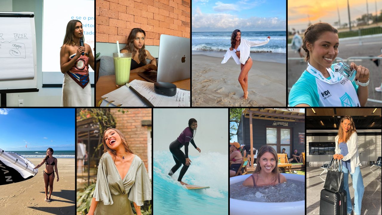 Ellen hoje: ensinando, surfando, viajando e vivendo em Florianópolis